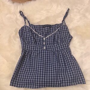 Brandy Melville Navy Plaid Camisole